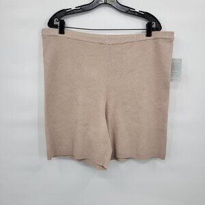 New Wayf '98 Women Cream High Rise Luke Heathered Bike Shorts Size 2x NWT